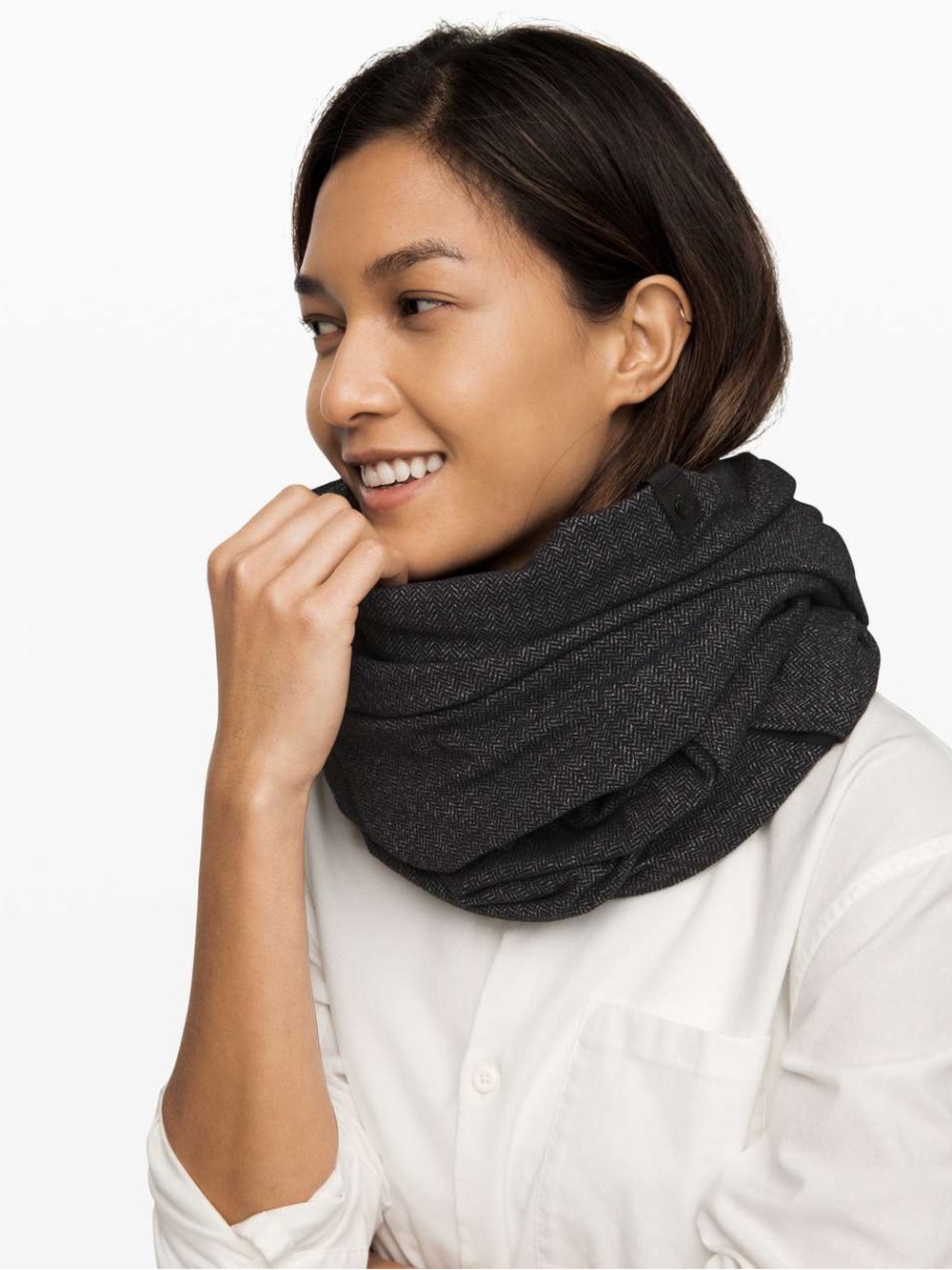 Lululemon Vinyasa Scarf *Rulu Heathered Herringbone Heathered Black / Black NWOT